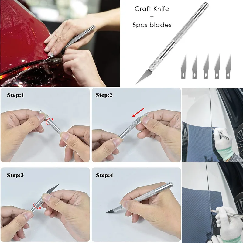 Carbon Fiber Vinyl Wrapping Tool Long Handle Shank Squeegee Covering Film  Car Stickers Chisel Plastic Scraper Window Tinting Kit - AliExpress