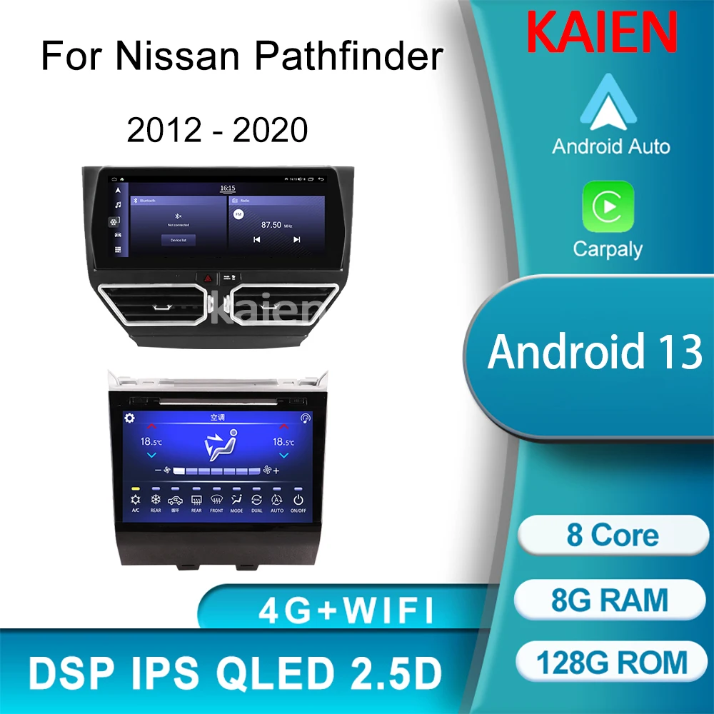 

12.3" QLED Android 13 For Nissan Pathfinder 2012-2020 Car stereo Radio Multimedia Video Player Navigation GPS Head Unit Carplay