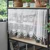 American Country Crochet Wave Hollow Short Curtains for Roman Window Kitchen Manual Rhombus Tassels Half Curtains Valance #A594 5