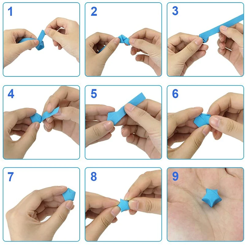 540 Gradient Color Origami Stars Paper Strips Double Sided Lucky Star Origami Decoration Folding Paper For Kids Arts Crafting