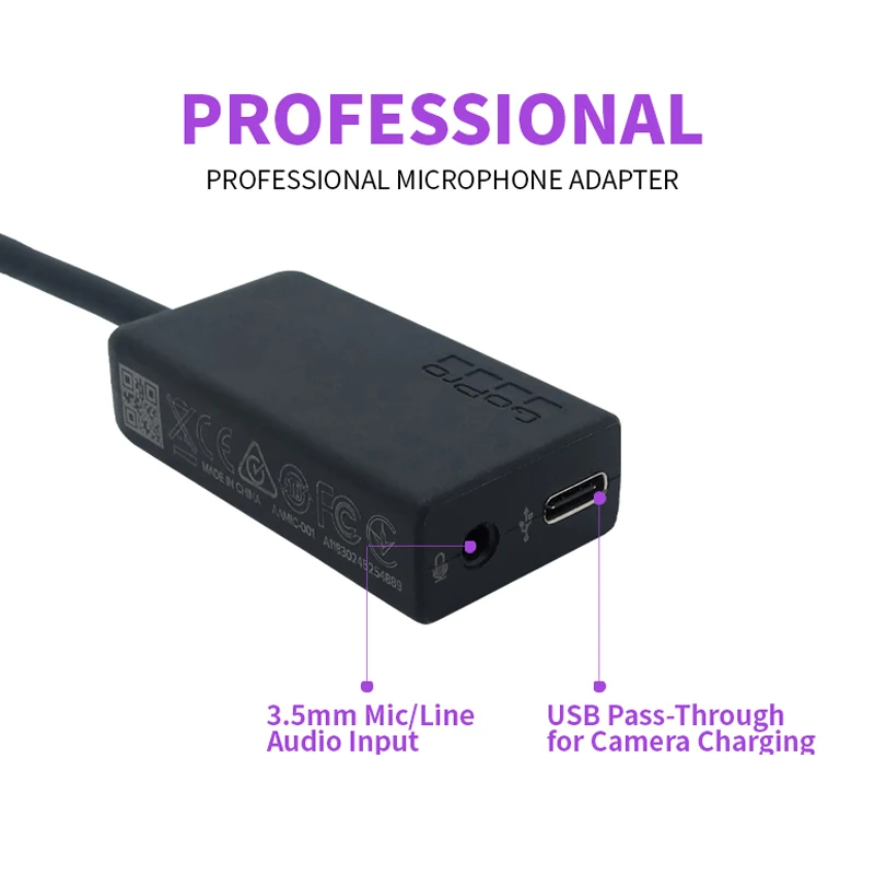 Original Mic Adapter HERO12 11 Multimedia for 10