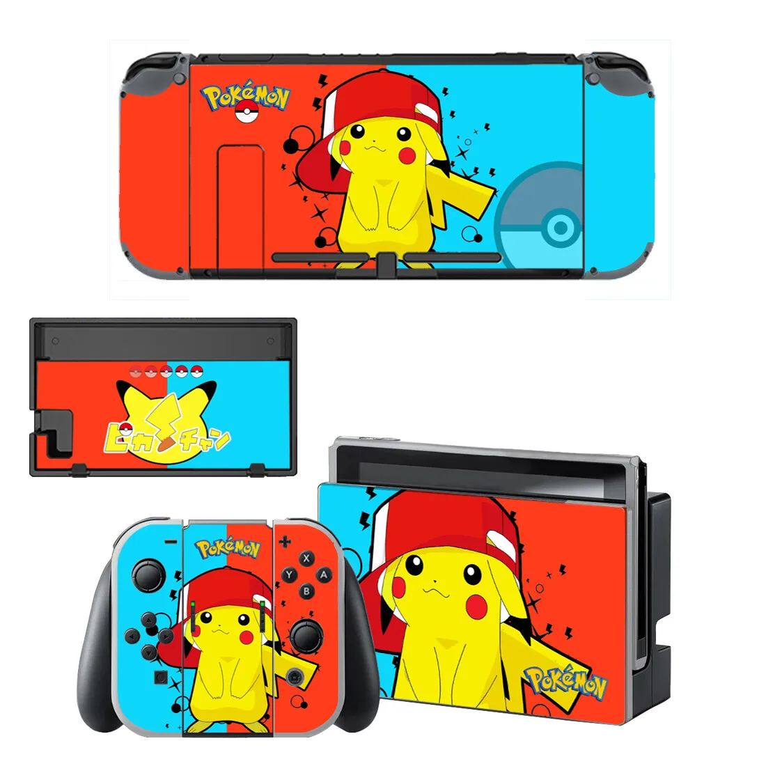 Pokemon Pikachu Switch Skin Sticker for Nintendo Switch NS Controller  Waterproof Non-slip Game Console Sticker Protect Membrane