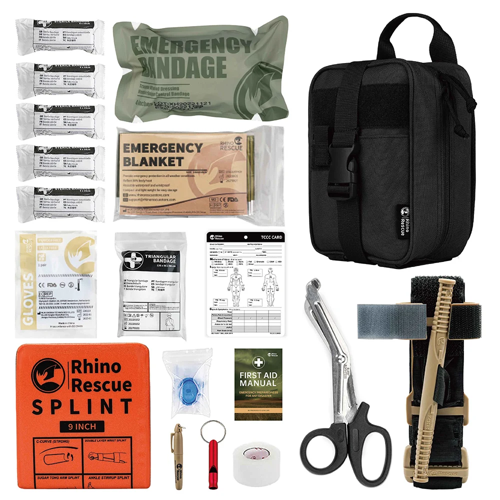 Kit Premiers Secours Complet – 20 Pièces, Trauma & Outdoor