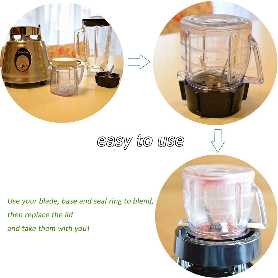 Caraffa E Coperchio Di Ricambio Per Frullatore – 32 Oz – ABS/PC – Compatibile Con Frullatori 900W – Misure Disponibili 18/24/32 Oz - 3