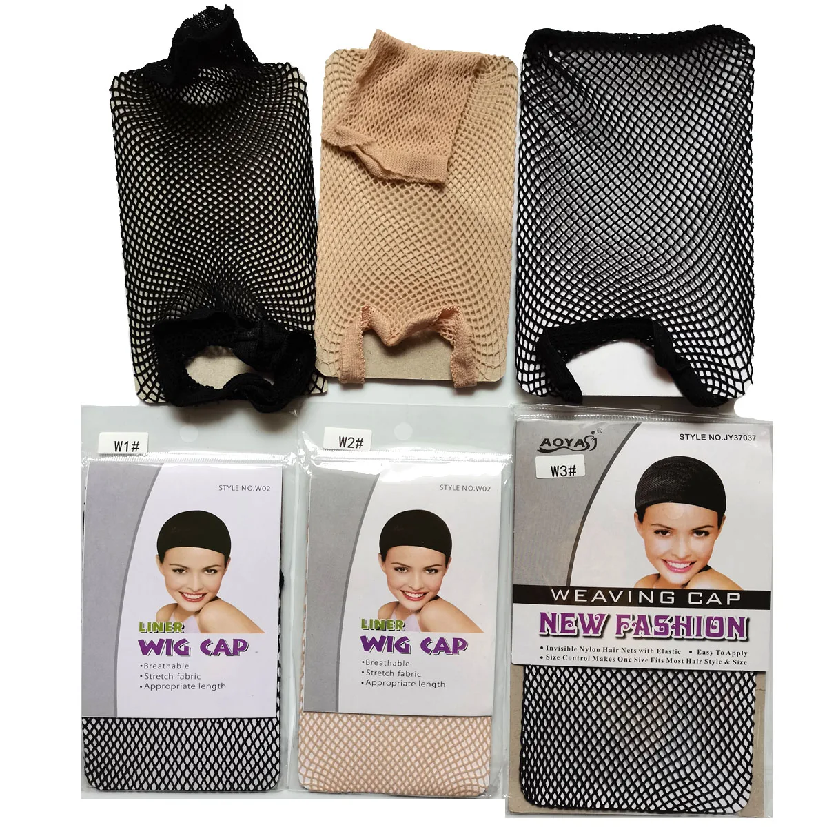 2PCS Mesh Wig Cap Mesh Net Wig Caps Liner Weaving Caps for Wigs Elastic Hair Net Close/Open End Fishnet Average Size