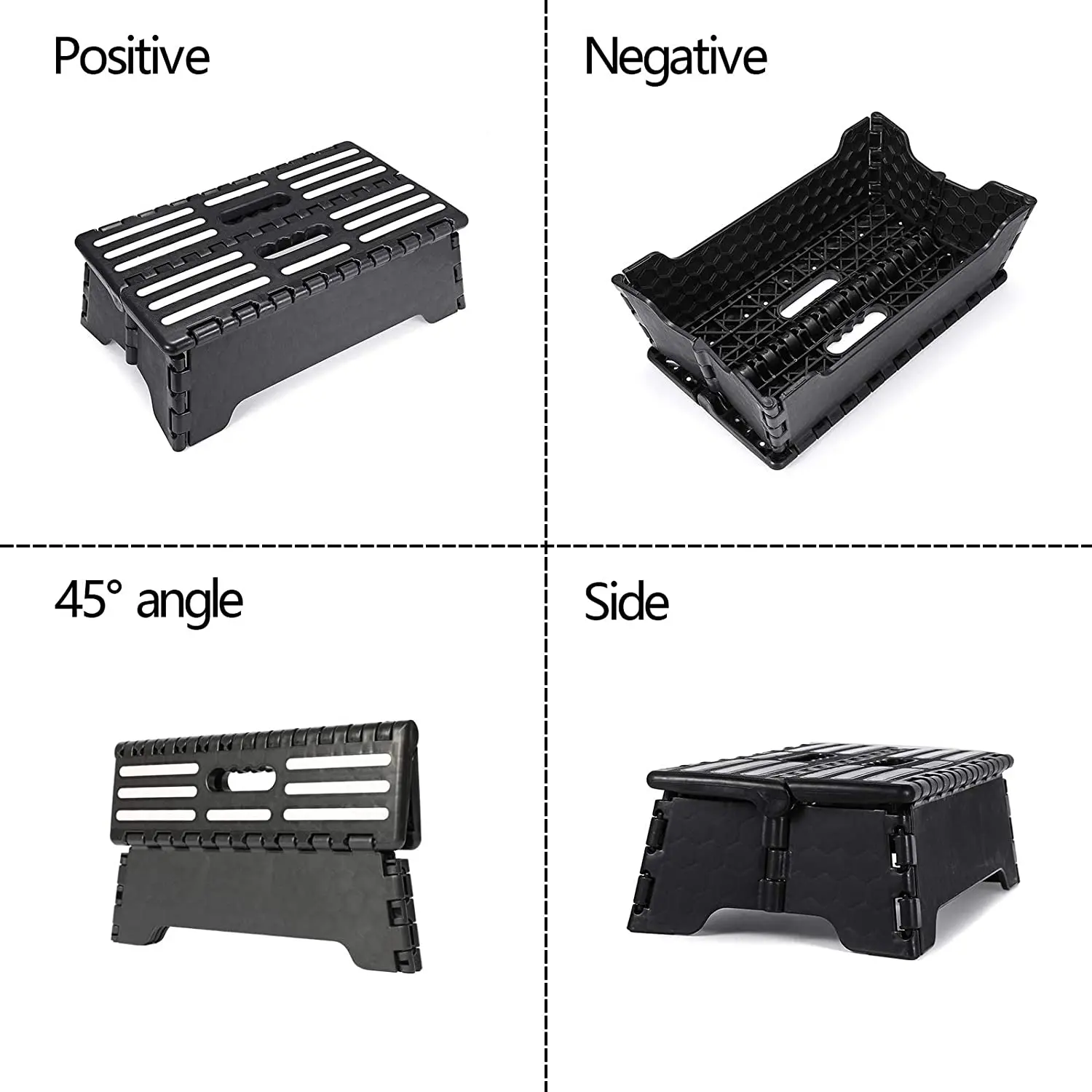 Folding Stool Non-Slip Home Door Elderly Ladder Auxiliary Half-Step Folding Step Stool Portable Plastic Folding Stool For Bed Stairway Step
