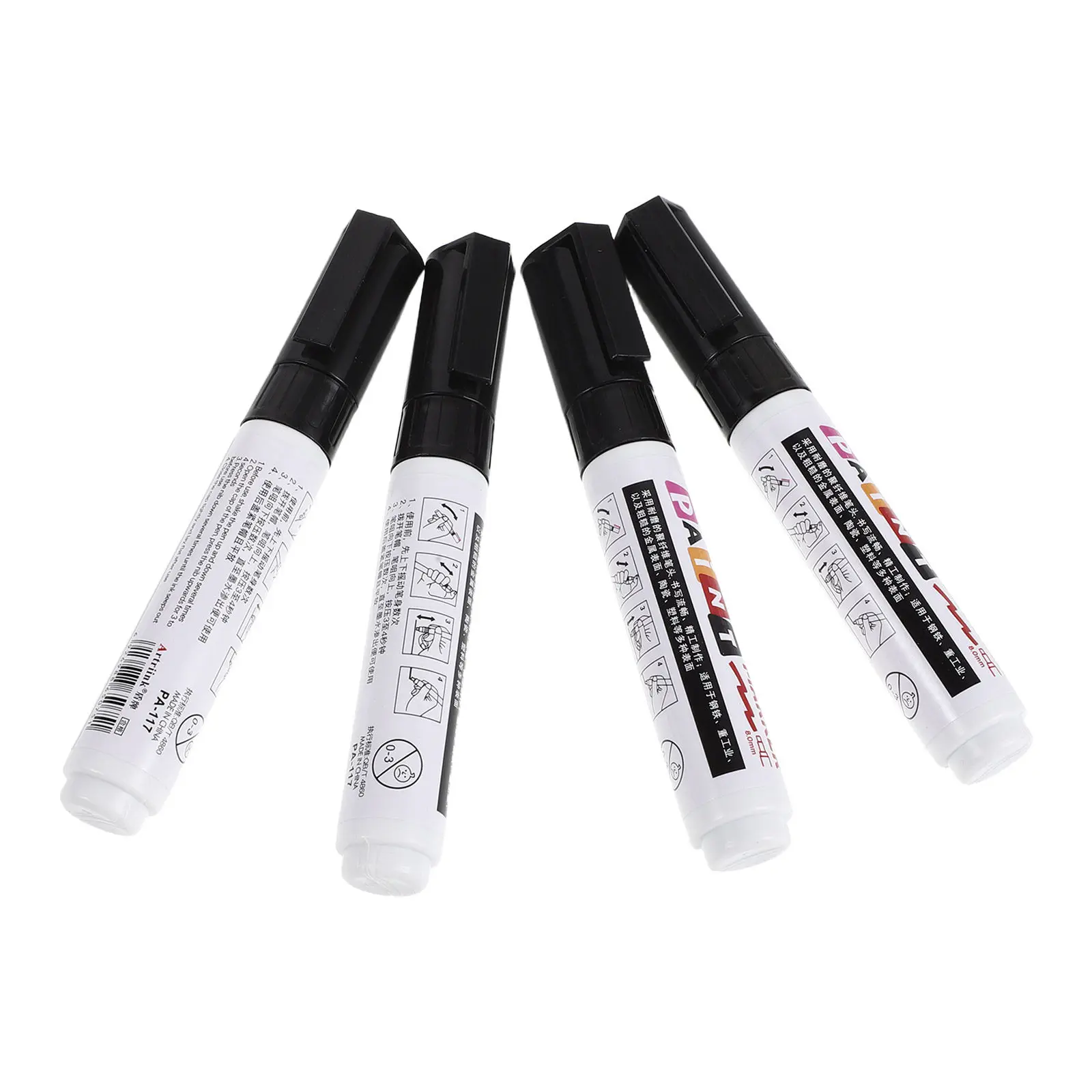 4Pcs 영구 기념물 마커 펜 8Mm 화강암 묘비 조각 수리용 넓은 팁 페인트 야외 묘지 묘비