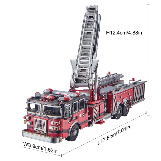 Piececool 3D Metal Puzzles Ladder Truck Assembly 4