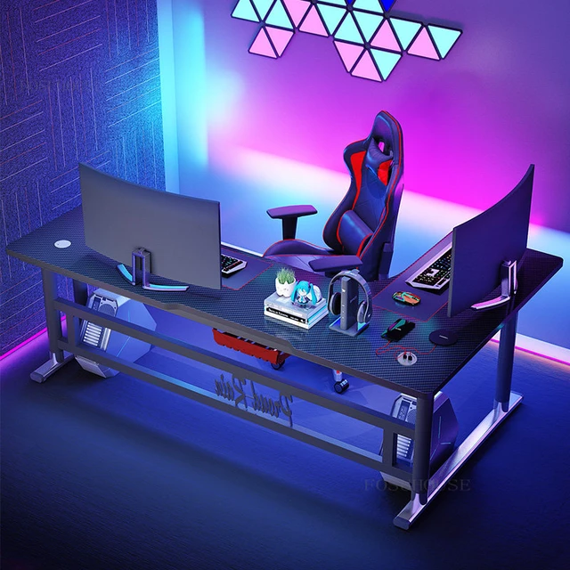 Nordic L Shaped Gaming Table Desktop Computer Desks Bedroom Writing Office  Table Corner Gaming Desks Double Computer Tables Z - AliExpress