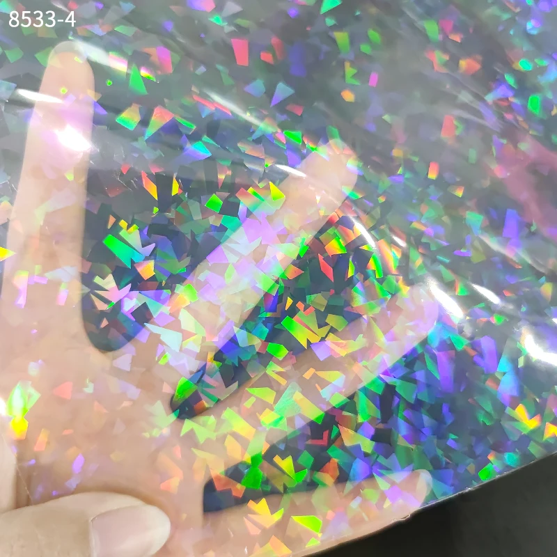 

46x135cm TPU transparent holographic prints vinyl faux leather sheet for upholstery DIY notebook covers bow bag crafts 0.4mm