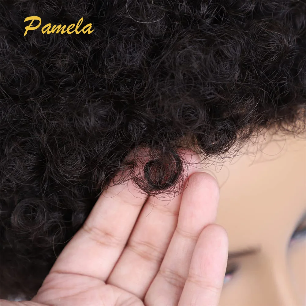 Afro Kinky Curly Human Hair Short Wigs for Women Full Machine Wig Curly Human Hair Pixie Cut Natural Looking Glueless Hair Wigs