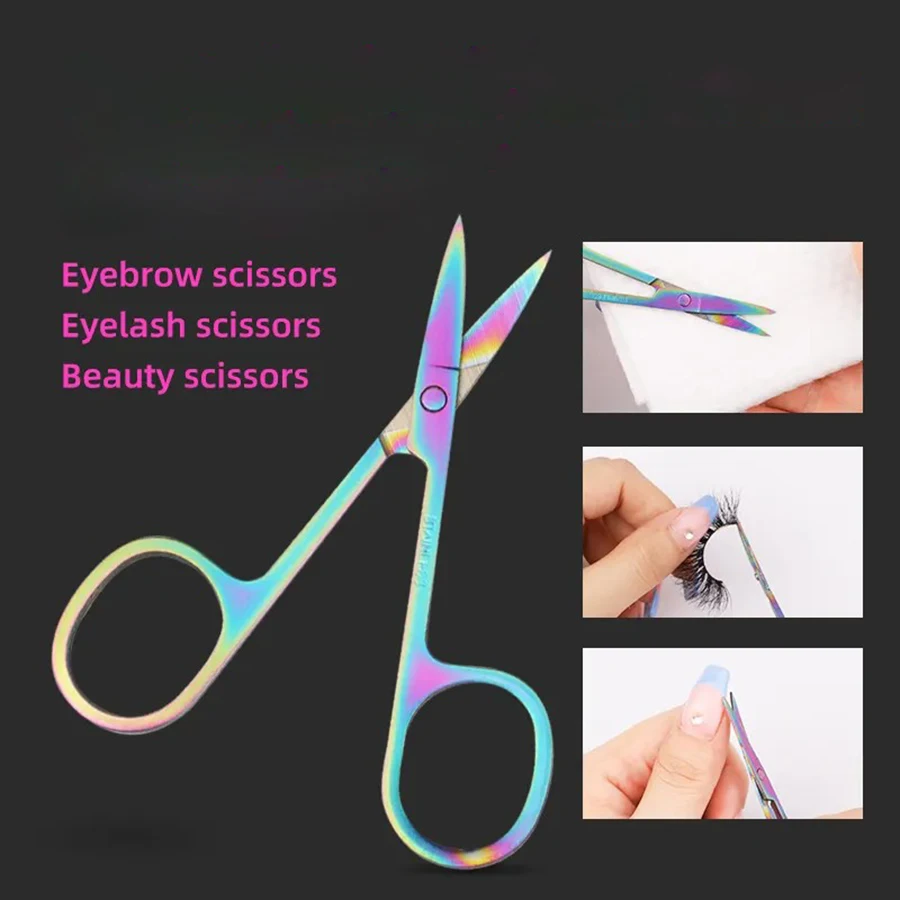 Description Picture 3 of item1 PCS Multi-purpose Small Beard Scissors Eyebrow Scissors Colorful Trimming Tool for Nails & Cuticle