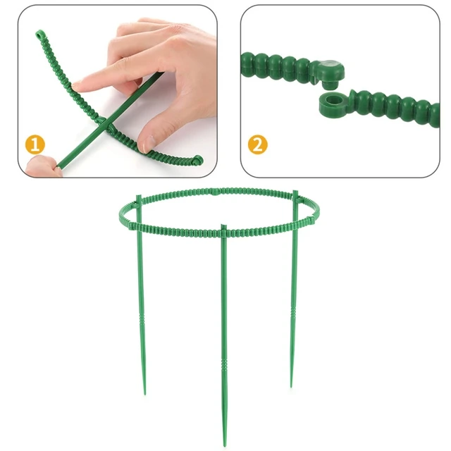 Félköri Műanyag Növényi Tartó Halom Összeállított Virágállvány Rögzítő Rúd Otthoni Bonsai Kerti Gyümölcsös Növényekhez