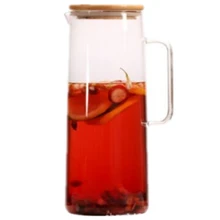  1500ML New Gradient Color Cold Water Glass Bottle Set With Cover Gold Handle Cold Water Kettle Glass Water Cup 