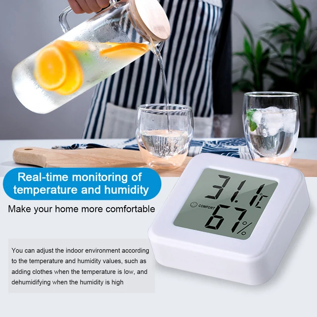 Abs Üvegházhatást Okozó Lcd Digitális Gyakorlati Akkumulátorral Működtetett Mini Hőmérő Higrométer Expressziós Kijelzővel