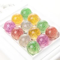 10pcs Children Bouncy Ball Toy Colored Bouncing Ball Rubber Outdoor Toys Sport Games Gold powder  Elastic Juggling Jumping Balls 1