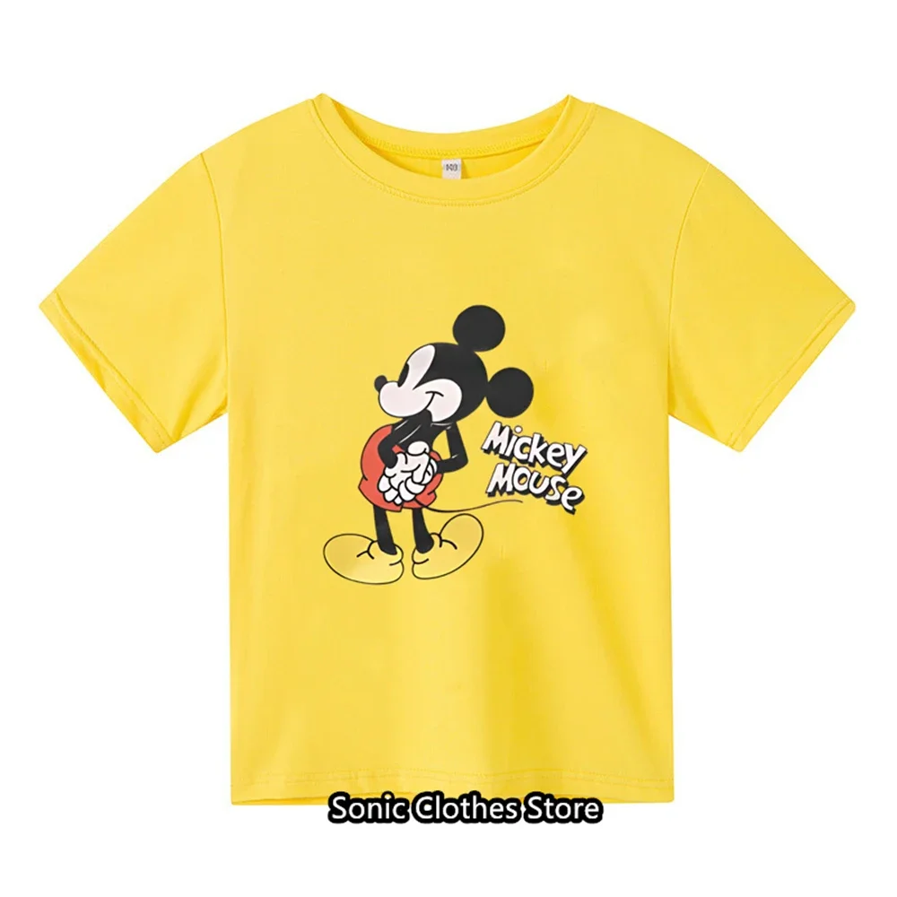 

Kawaii Mikey Mouse T-shirts 3-14 Ys Children Fashion T Shirt Kids Girls Tops Kid Gril Short Sleeve Summer Kuromi Clothing