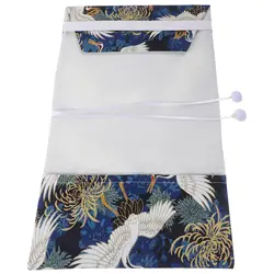 Ornamental Fabric Hardcover Sleeve - Stylish and Adjustable Ledger Protector (Blue)