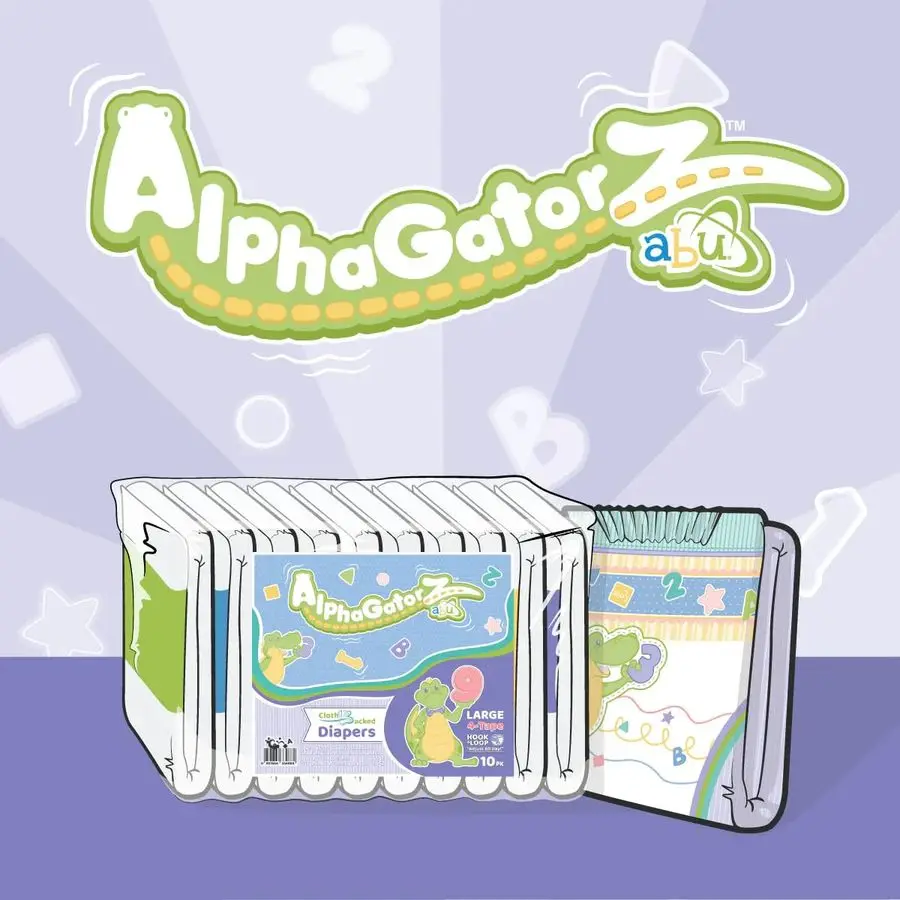 AlphaGatorz Adult Diapers Pack of 10 Medium