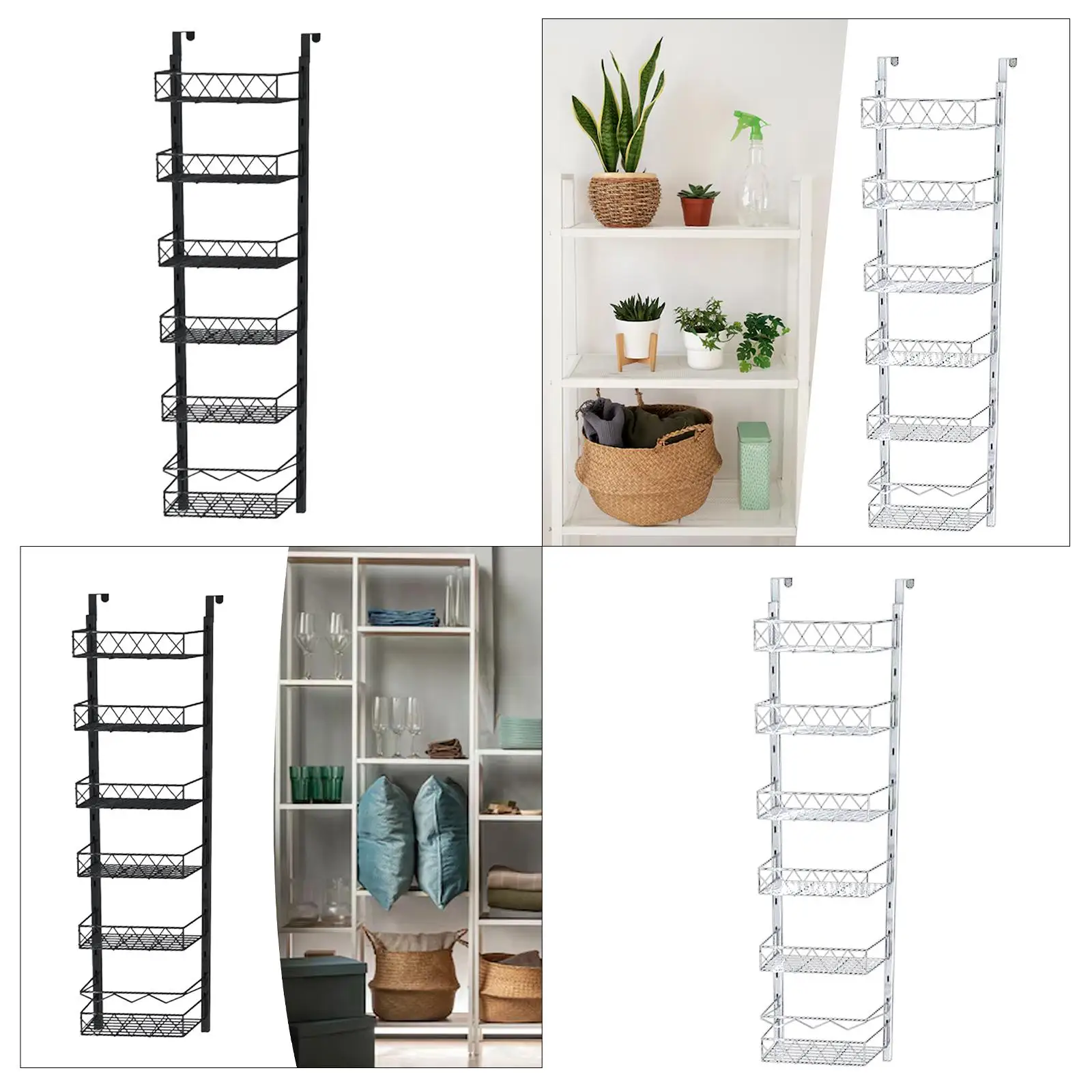 6 Tier Pantry Door Organizer Heavy Duty Narrow Pantry Hanging Storage and 6 Tier Pantry Door Organizer Heavy Duty Narrow Pantry Hanging Storage and