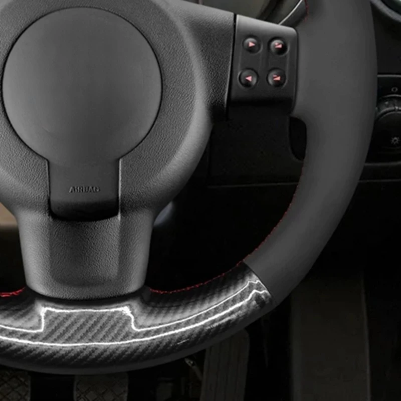Suede Carbon Fiber Car Steering Wheel Cover For Seat Leon (1P) FR 2007-2009 Leon (1P) Cupra 2007-2009 Ibiza (6L) Car Accessories