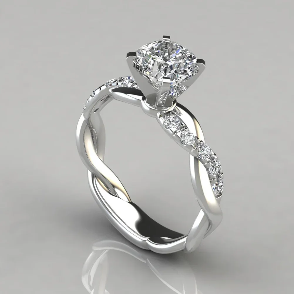 Wedding Rings Female Engagement Rings Zircon Crystal Stone Jewelry Accessories Wedding Gift