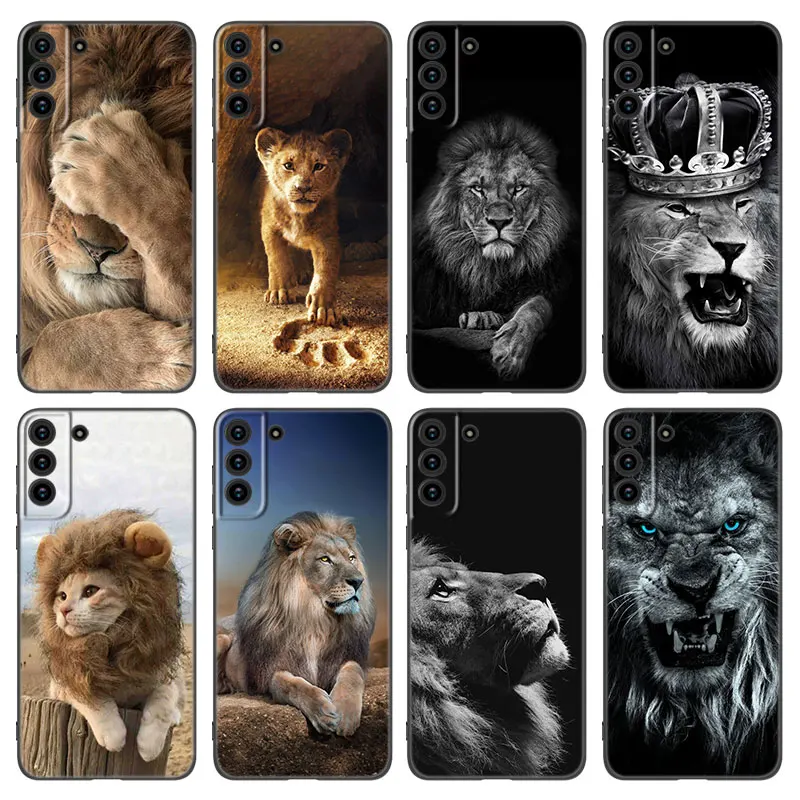 Lion Alpha Custodia Per Telefono Cub Maschio Per Samsung Galaxy S23 S22 S21 S20 Ultra Fe S10E S10 Lite S9 S8 Plus S7 S6 Edge Tpu Cover Nera