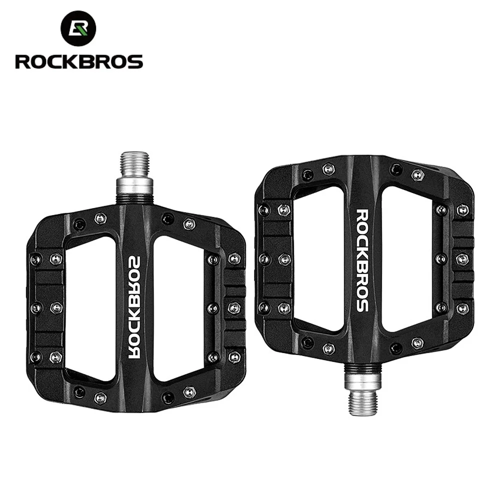 Велосипедные педали ROCKBROS светильник и расширенные из нержавеющей стали нейлона