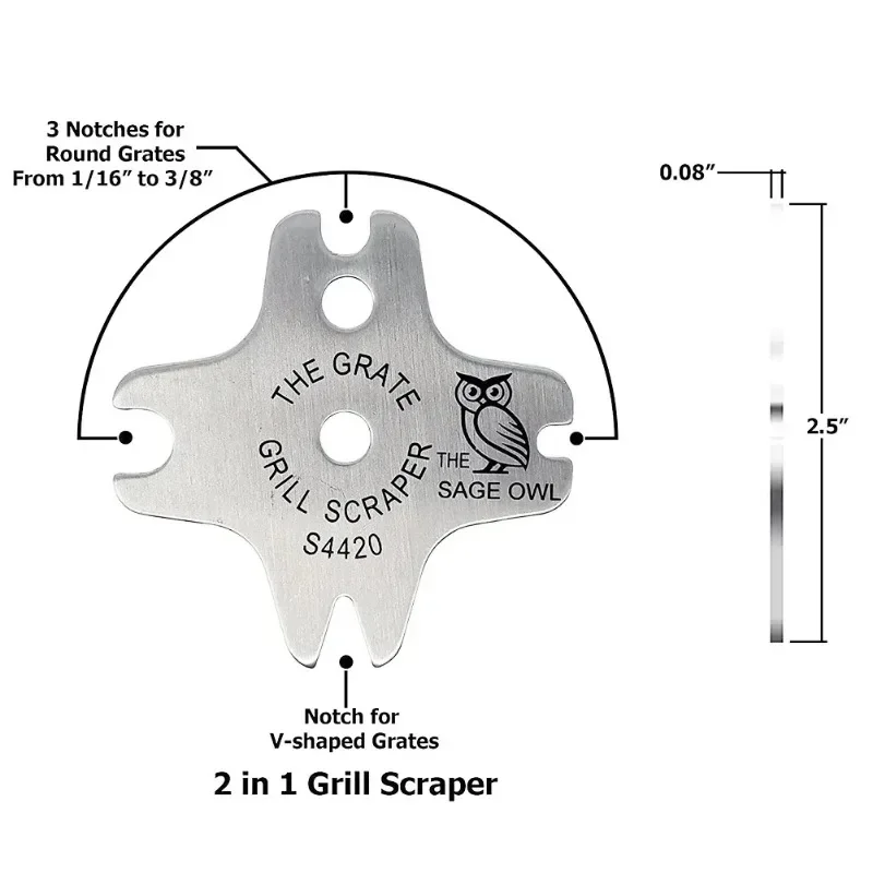 Cleaning Barbecue Scraper Portable Metal BBQ Grills Grate Cleaner Scrubber Tool Cleaning Grill Scraper