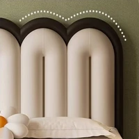 Décoration esthétique pour chambre à coucher, lit double pour adolescentes, lit pour 2 personnes, cadre en cuir Nappa, ensemble complet de meubles pour chambre. 4