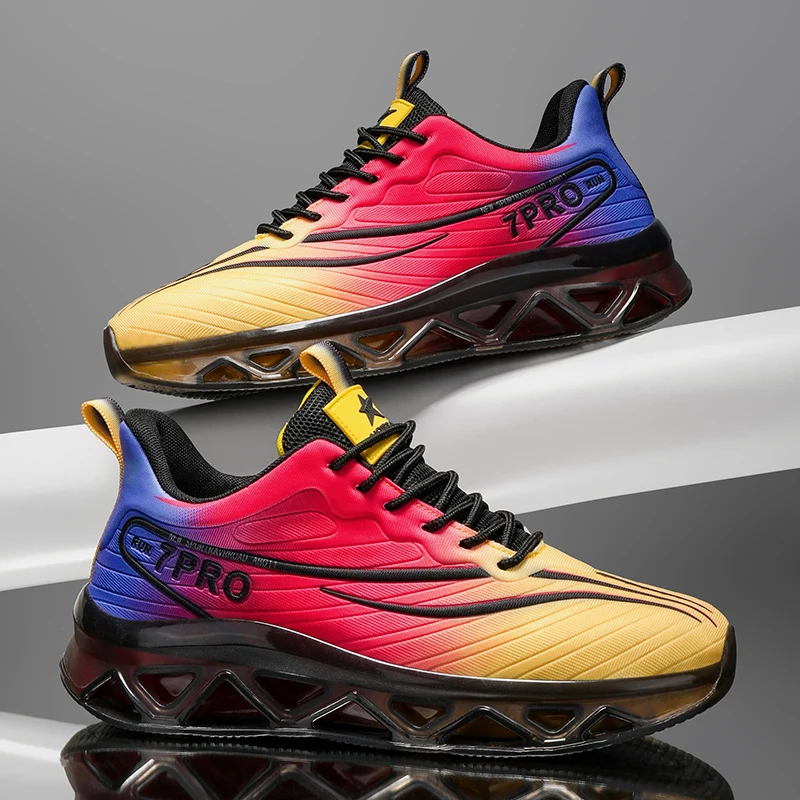 Men's Casual Sports Shoes, Spring & Fall Versatile Trendy Brand Lightweight Running Sneakers, Suitable for Daily Running and Training