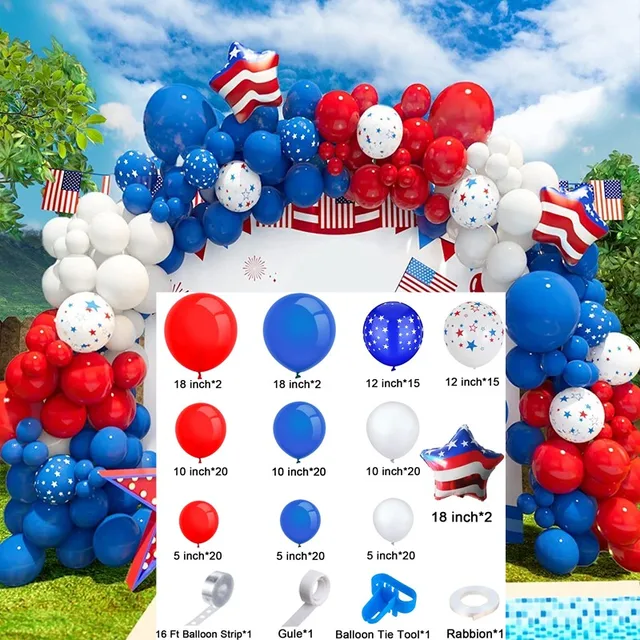 Red and Blue Nautical Latex Balloons (6)