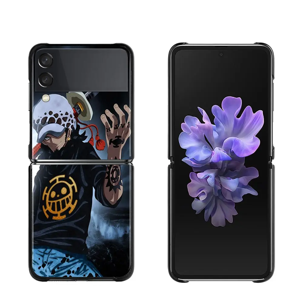 samsung galaxy z flip 3 5g case Phone Case For Samsung Galaxy Z Flip3 5G z flip 3 zFlip Luxury Shockproof Bumper Cover Anime One Piece Luffy Shanks galaxy z flip3 5g case