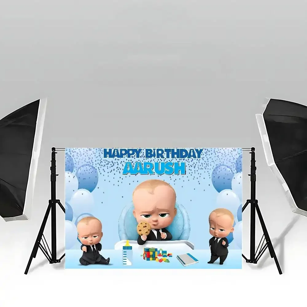 Baby Boss Thema Hintergrund Kinder alles Gute zum Geburtstag Neujahr Party Dekoration Poster Banner Geschenk – Detail 4