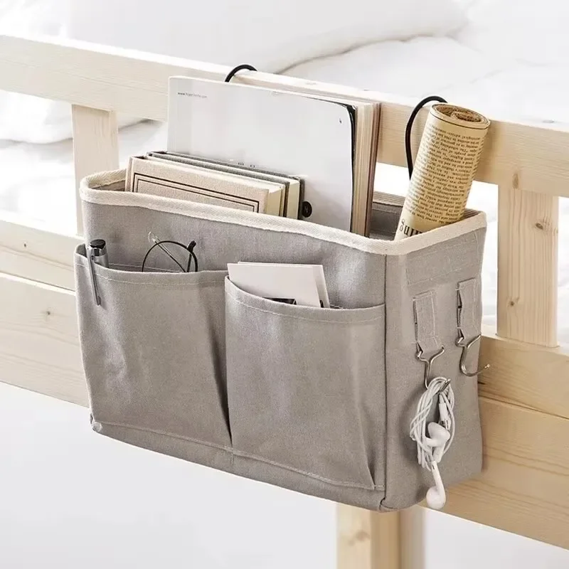 Relaxdays Organizer da Parete Stoffa Portaoggetti da Appendere 3 Cestini Portatutto Plastica HLP: 75x25x15cm, Grigio
