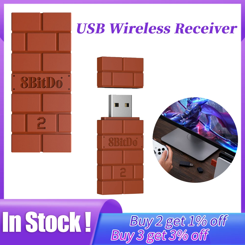 8Bitdo USB Bluetooth Wireless Adapter Dongle Receiver One click ...