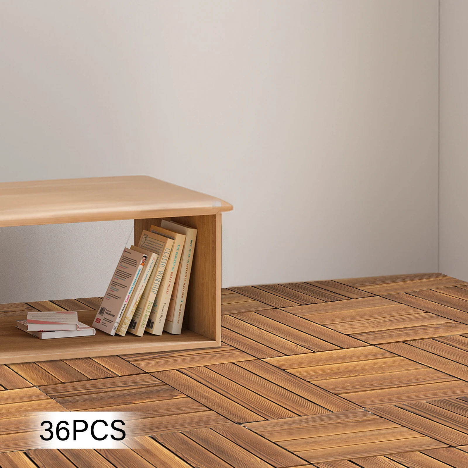 Ineinandergreifende Terrassen- und Gartenbodenplatten | 36 m² Ft Covered Solid Wood Wasserdichte und rutschfeste Bodenmatte aus Massivholz | Innen- und Außenbereich – Detail 16