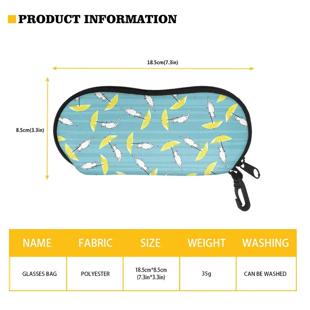 Eyeglasses Protector Box Cute Cartoon Cat Print Kids Spectacle Container Zipper Reading Portable Glasses Cases Carry Bag