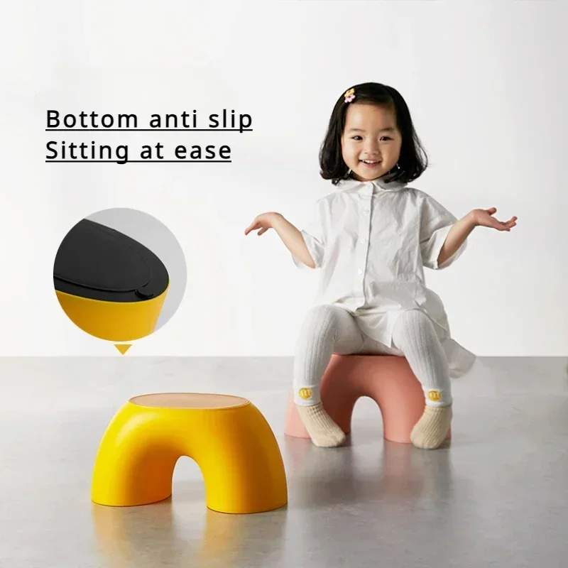 Children's stool, round and comfortable, non slip and durable, rainbow stool, simple and circular, thickened, Nordic furniture