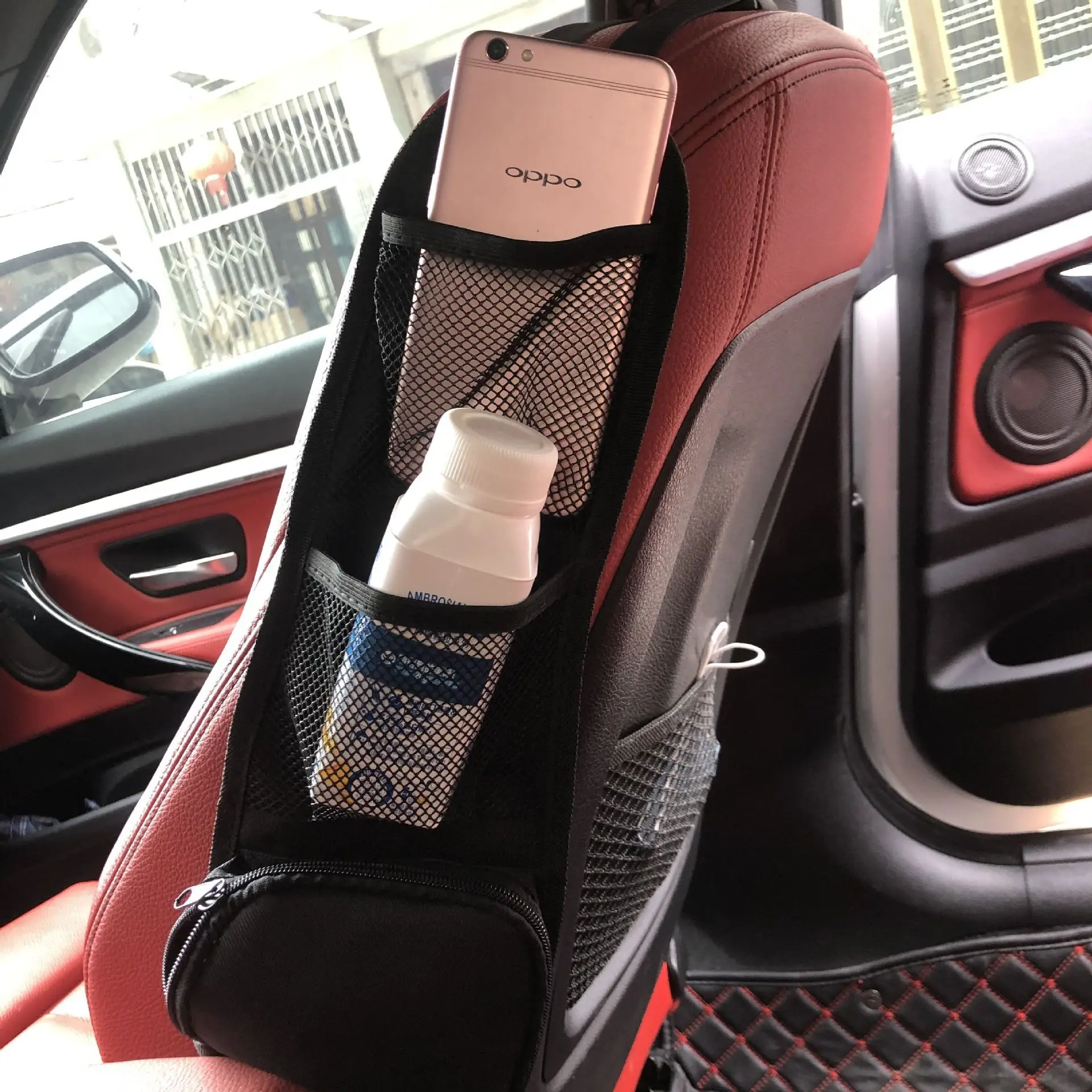 Car Seat Organizer Auto Seat Side Storage Hanging Bag Multi-Pocket Drink Holder Mesh Pocket Styling Organizer Phone Holder New