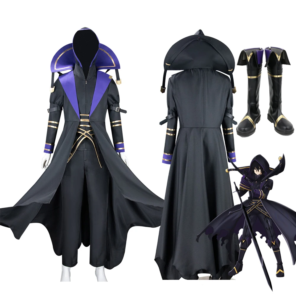

Anime The Eminence in Shadow Cosplay Costume Cid Kagenou Shadow Uniform Suit Halloween Party Carnival Outfit Cloak Boots for Men