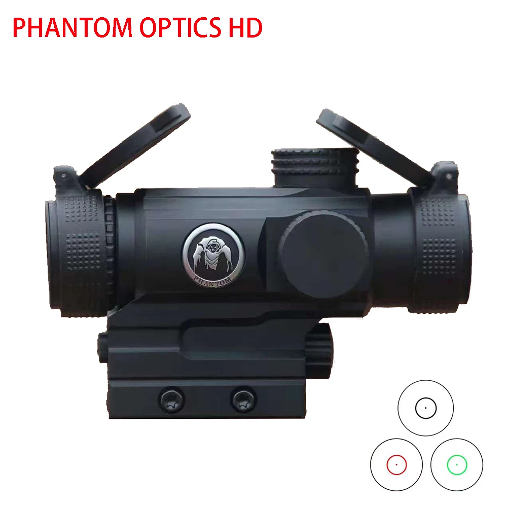 

100% Original PHANTOM OPTICS HD Tactical Red Dot Reflex Scope Optics Riflescope Fit Airsoft Weapons 20mm Rail Waterproof
