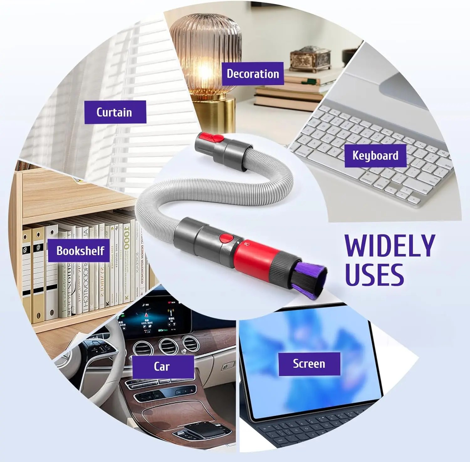 Dusting Brush Flexible Extension Hose Dyson V7 V8 V10 V11 V12 V15 Gen5 Vacuum Cleaner Replacement Parts Replacement kit accessories