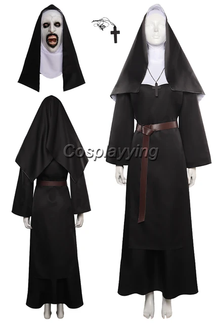 Film La Nonne 2 The Nun Femme Tenue Ensemble Cosplay Costume Carnaval –