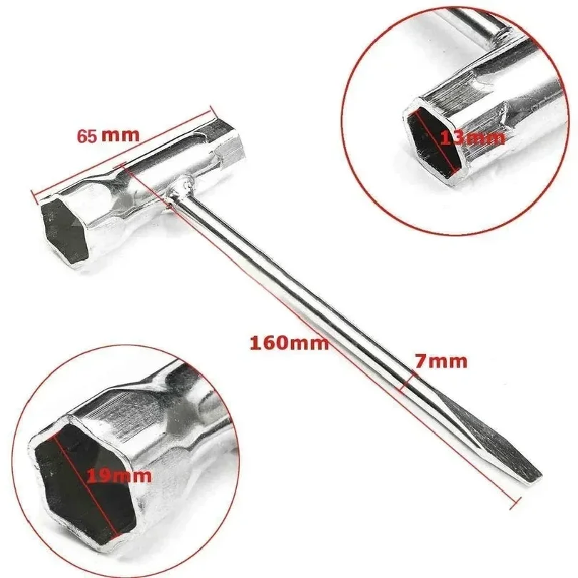 스파크 플러그 소켓 렌치 13mm 및 19mm 체인톱 및 브러시 커터용 스테인레스 스틸 스패너