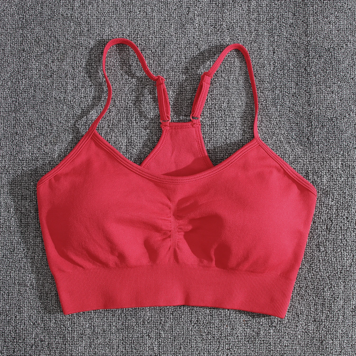 Conjunto Deportivo Efecto Push Up Sin Costuras rojo