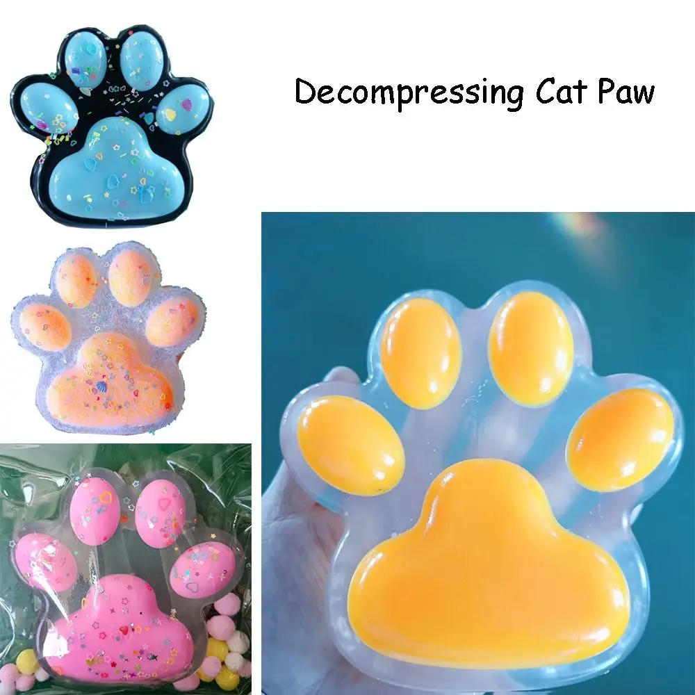 Cat Paw Pinching and Decompressing Toy Giant Squeeze Cat Paw Toys Soft Sticky Stress Relief Relax Toys 4