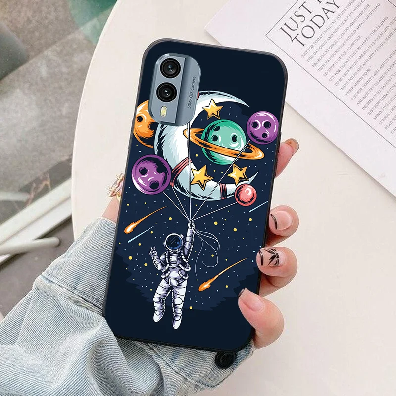 Astronaut Black Silicone Soft TPU Protective Phone Case - Premium Back Shell Coque