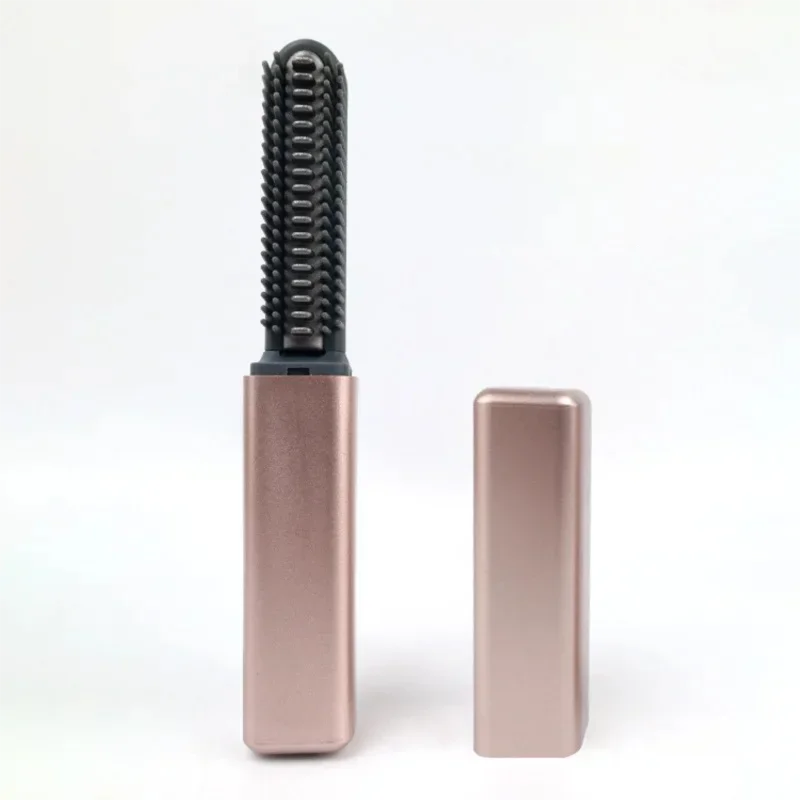 1pcs Portable Mini Straight Hair Comb Wireless USB Charging Curling Iron Styling Electric Comb Does Not Hurt Hair Beauty Tool