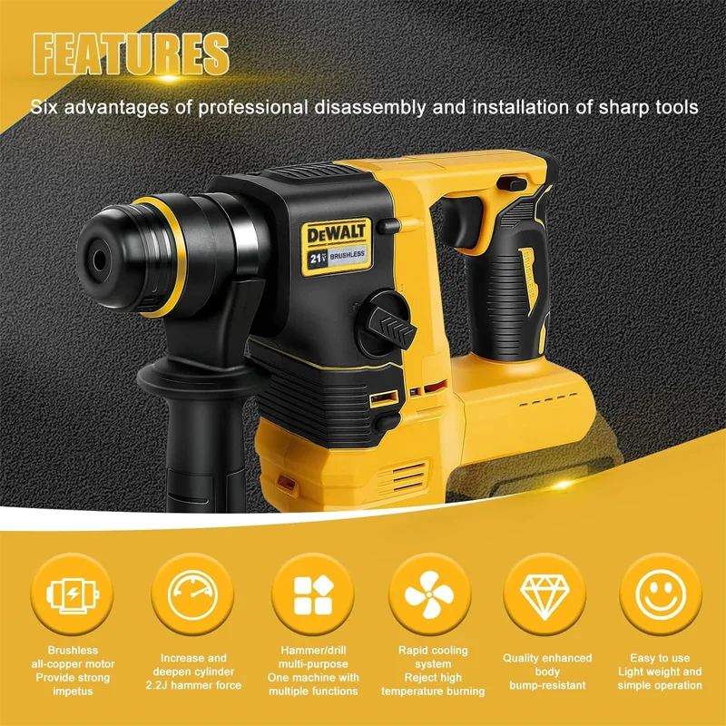 강력한 성능과 편리한 사용성의 Dewalt 무선 전기 해머